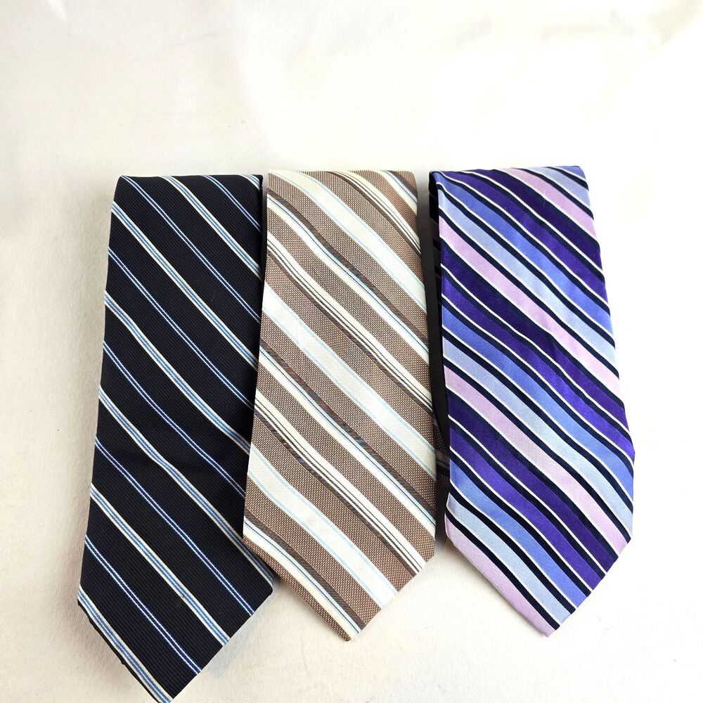 Express Tie Mens Multi Striped Necktie Multicolor Business Striped Classic Silk
